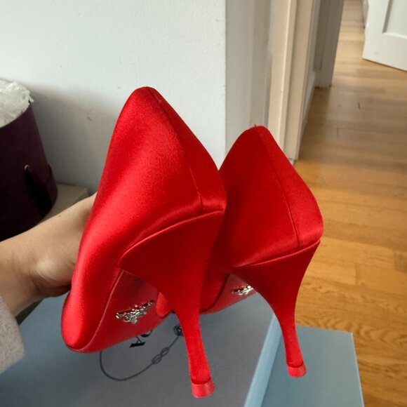 Prada Scarlet Red Pointed Heels - Picture 9 of 11